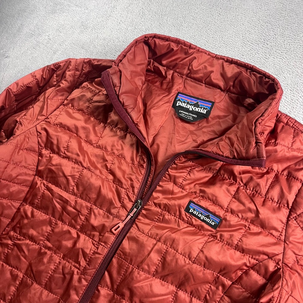 Patagonia Nano Puff Jacket Womens Large Rust Red Insulated Puffer 84217 FA20